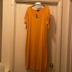 Cute Mustard Gold Stretch Bodycon Dress NWT